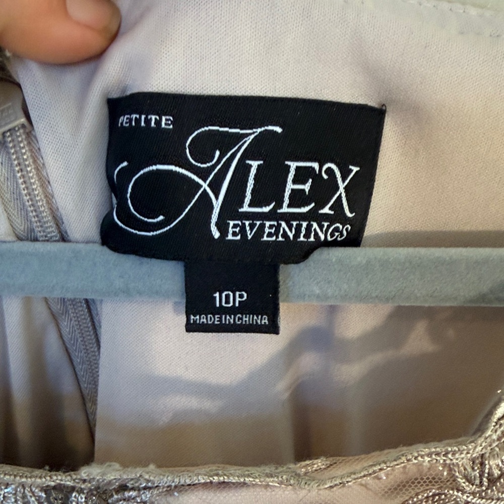 Alex Evenings Champagne Sequin embroidered Formal Mother of Bride Dress Size 10P - Picture 3 of 6